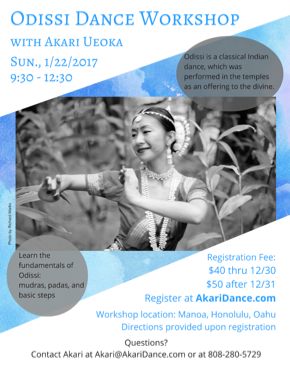 Odissi Workshop, Oahu Dance Workshop